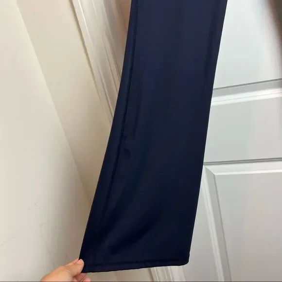 Pro Mover Navy Blue Spandex Bell Bottom Leggings Size Large - Picture 2 of 8